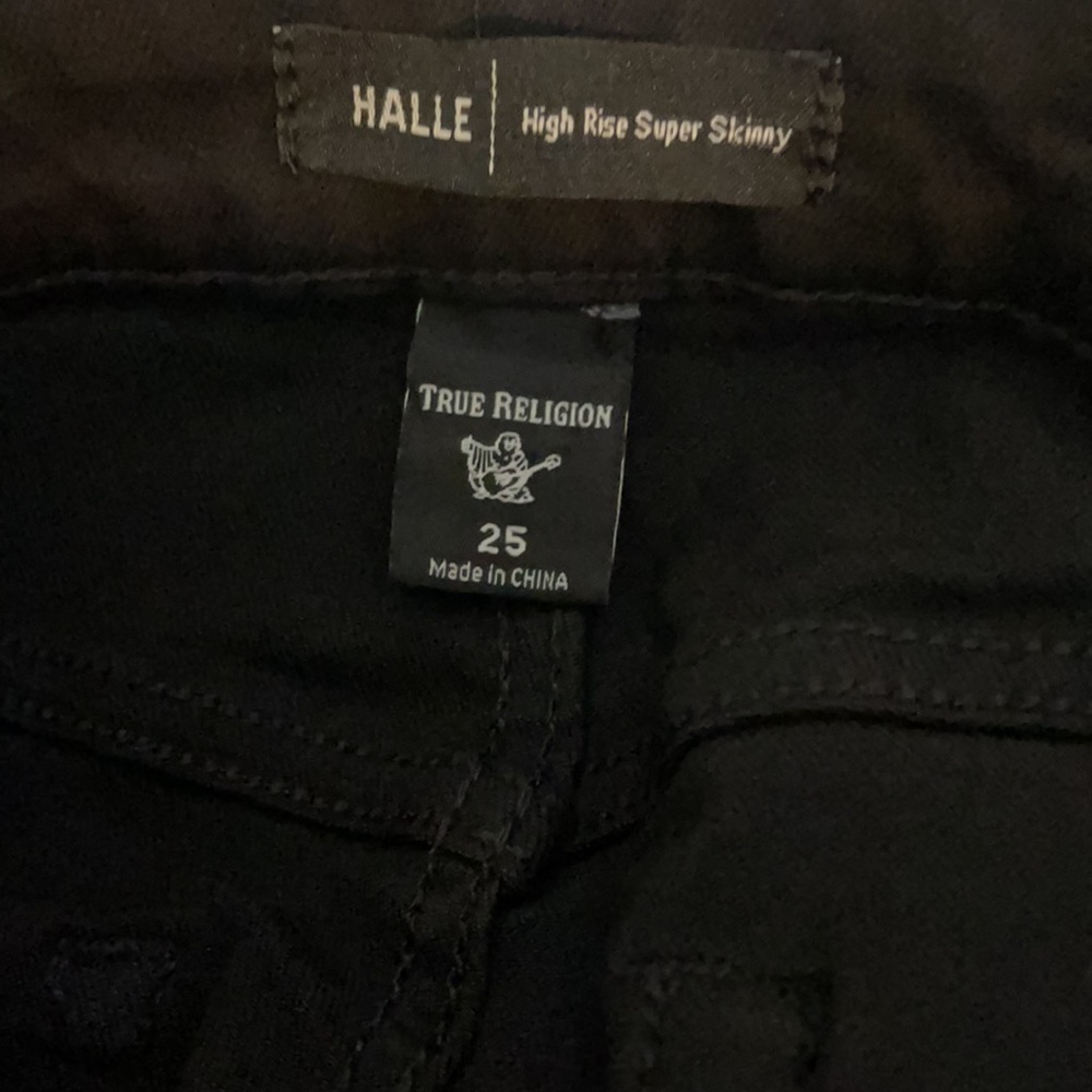 NWT True Religion Black High Rise Skinny Jeans - Picture 7 of 14